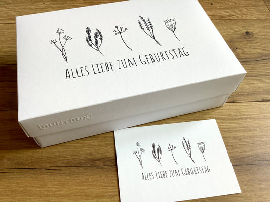 Geschenkschachtel Alles Liebe zum Geburtstag (27x17cm) +Karte