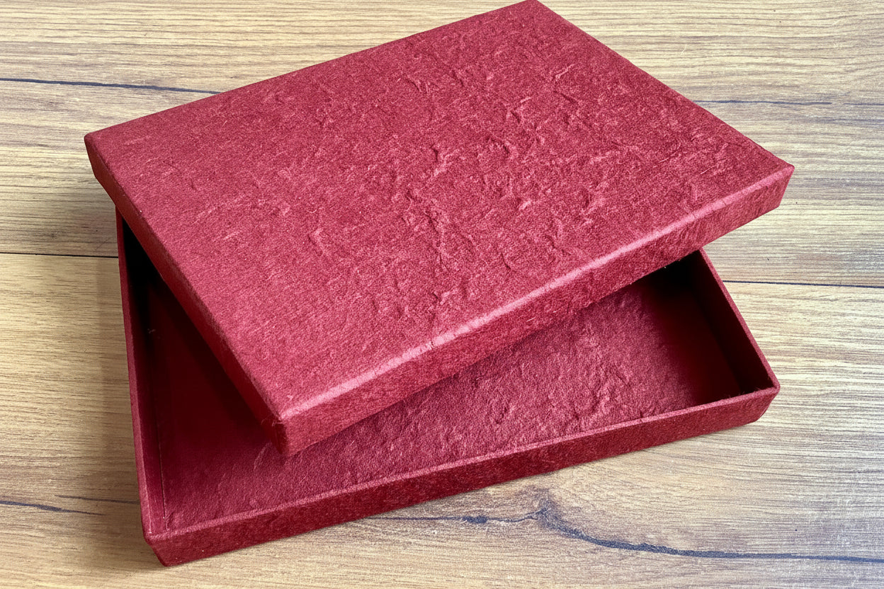 Geschenkschachtel 15x10x2cm flach Maulbeerbaum-Papier° - Polly Paper - Umweltfreundliche Schreibwaren