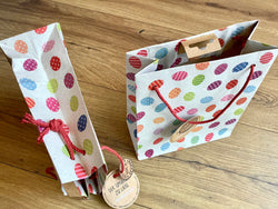 Geschenktasche Graspapier Ostereier 21x20x8cm