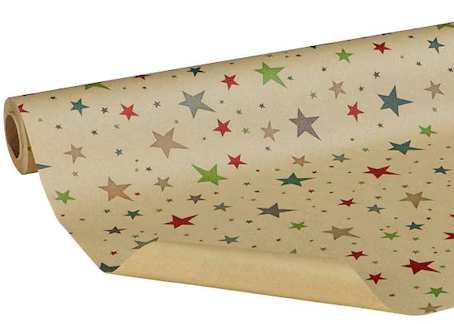 Geschenkpapier Graspapier Sterne 20m 50cm Rolle
