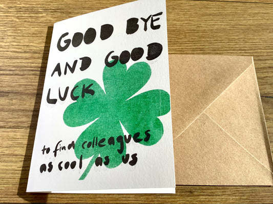 Briefkarte Good bye good luck (SuperJuju)