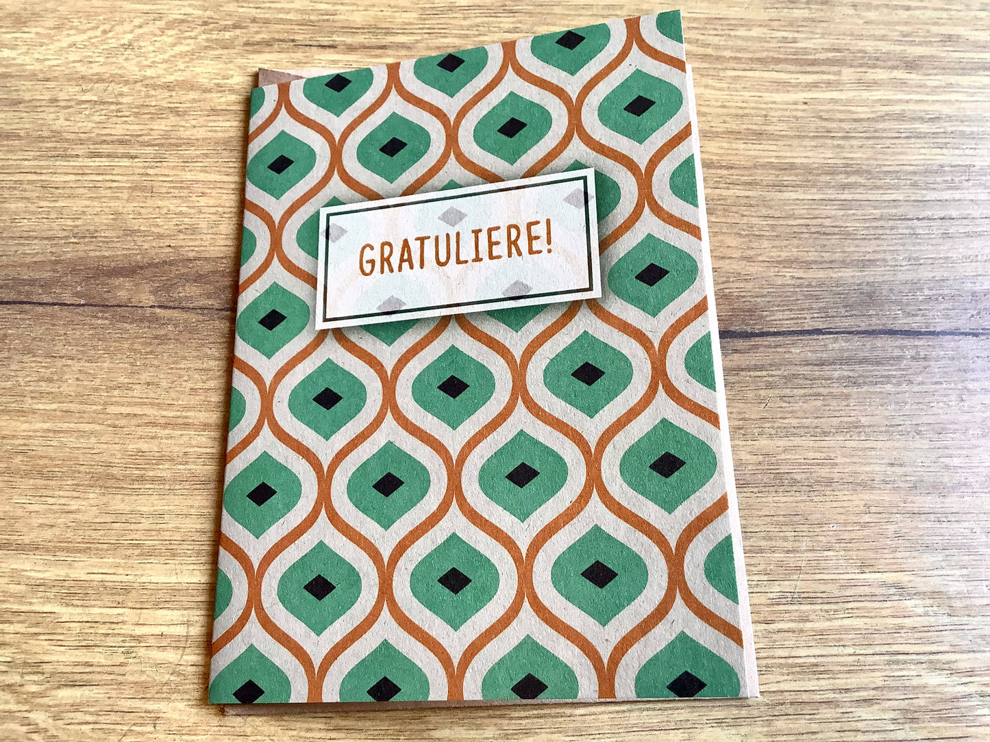 Briefkarte 10x14 Gratuliere (Retro)