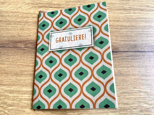 Briefkarte 10x14 Gratuliere (Retro)