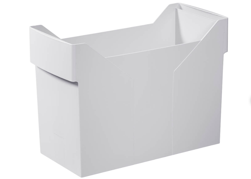 Graue Hängeregisterbox aus recyceltem Kunststoff mit Griffmulden an der schmalen Seite - von M&M.
Erhältlich bei Polly Paper - Umweltfreundlicher Bürobedarf in Berlin-Mitte