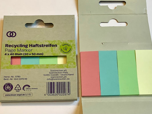 Haftnotizen Streifen 4 Farb Pagemarker 20x50mm RC