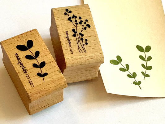 Holzstempel Pflanzen (Cats on appletrees)°