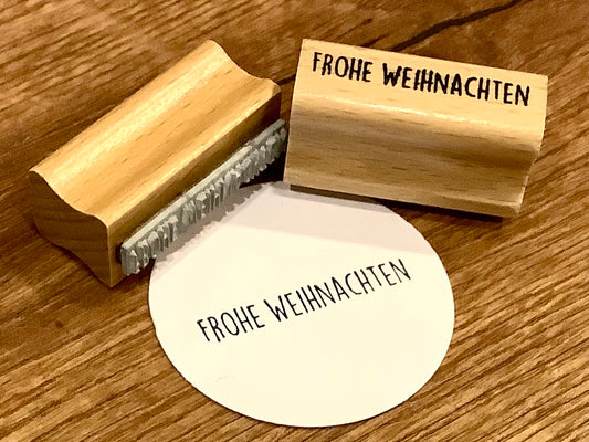 Holzstempel FROHE WEIHNACHTEN 40x15mm