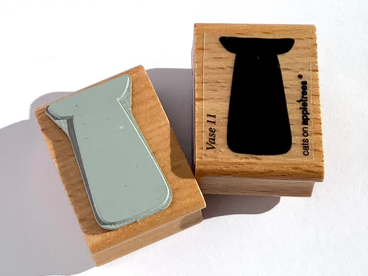 Holzstempel mit Vasenmotiv