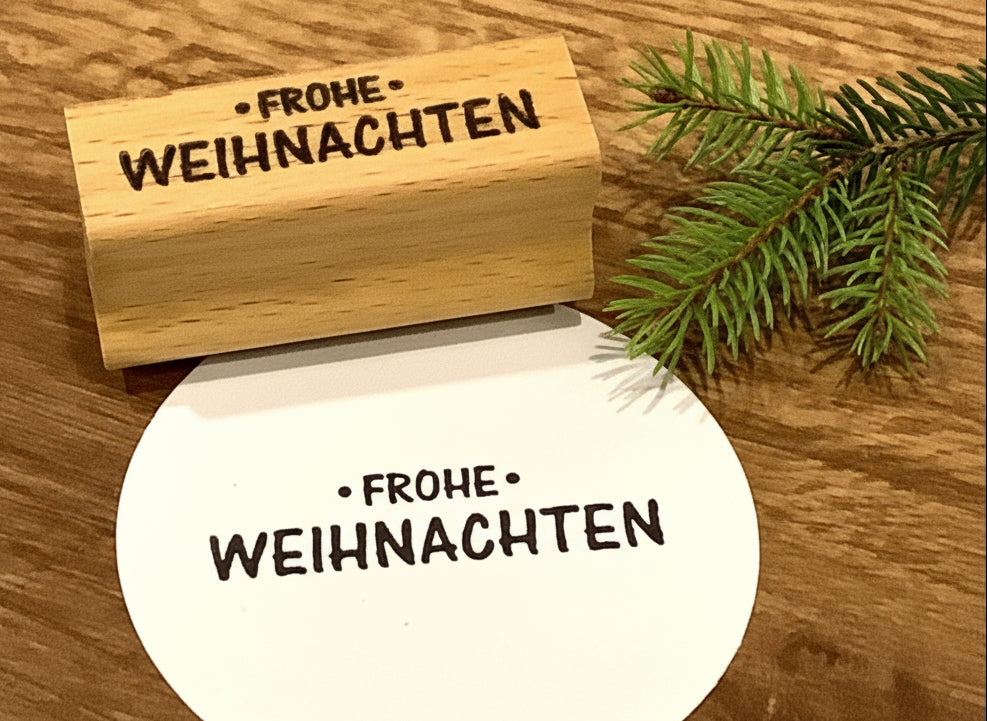 Stempel Frohe WEIHNACHTEN 40x15mm