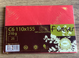 Postkarten rot 25St. forever C6 210g/m²