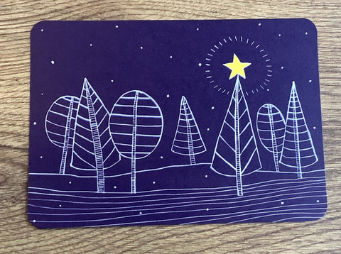 Postkarte Bäume mit Stern Winter (Gutrath)