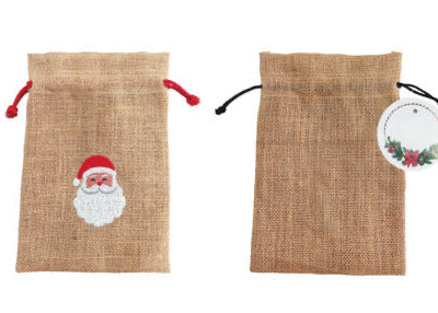 Jutesack Weihnachten 25x35cm bestickt oder uni