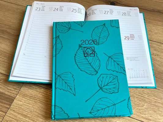 Wochenbuch A5 1Wo/2S türkis RC Zettler 2026