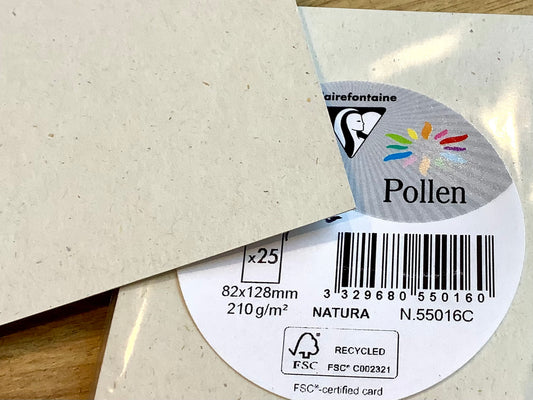 Karten mini A7 "Pollen Natura“ 82x128mm recycelt