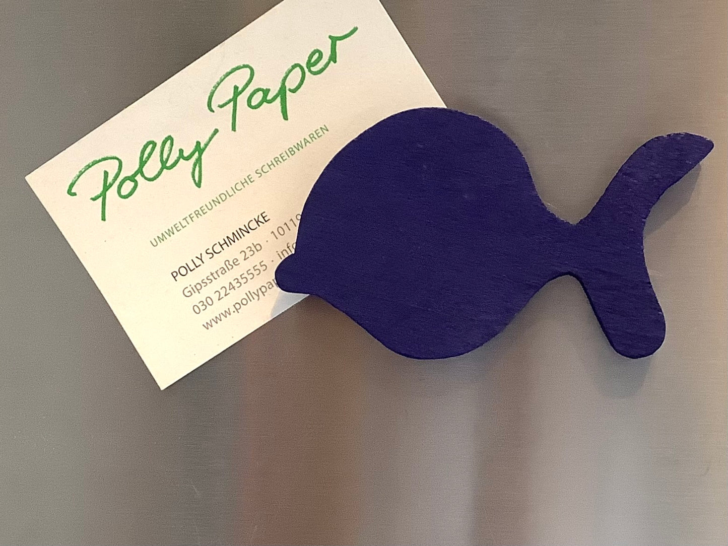 Magnet Fisch Holz dunkelblau 7cm