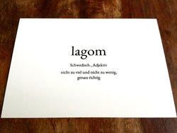 Postkarte "lagom" (Wortschatzkarte)