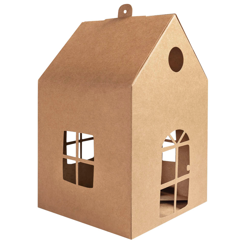 Papphaus 6x Lebkuchenhaus folia Kraftkarton 11x11x19cm
