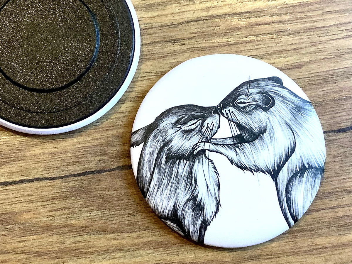 Der Kuss - Magnet Kaninchen Biber von Ligarti