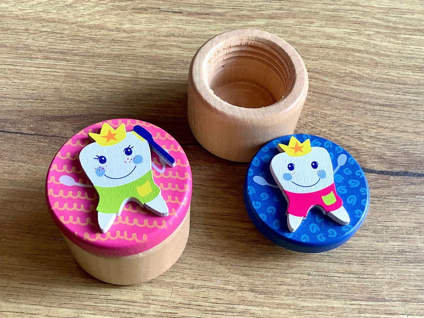 Holz-Milchzahndose Zahnfee 4cm