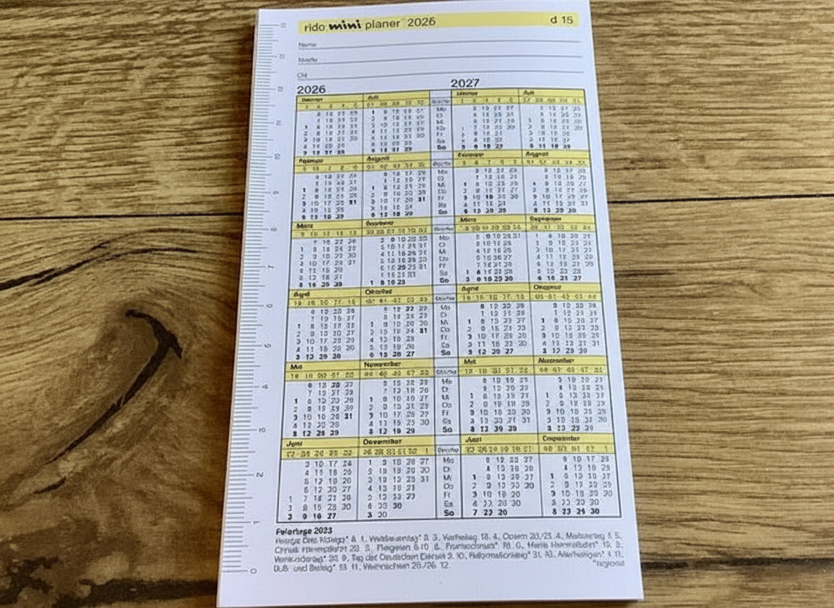 Monatsplaner d 15 Kalendereinlage mini Leporello 2026