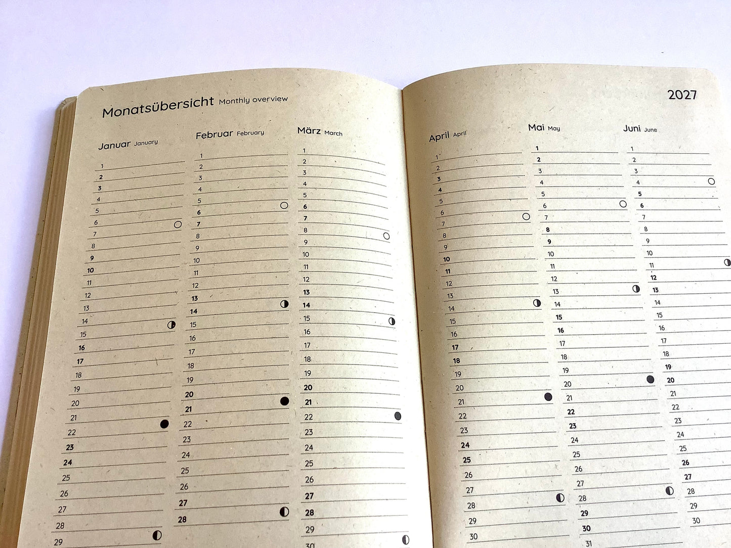 Wochenkalender A5 1W/2S matabooks Wal Ocean Blue Graspapier 2026