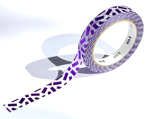 dünnes washitape mit lilafarbenen metallicglänzenden Rechtecken