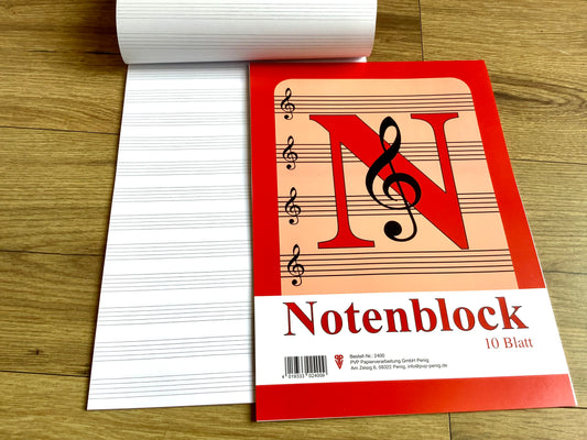 Notenblock A4 10 Blatt Penig