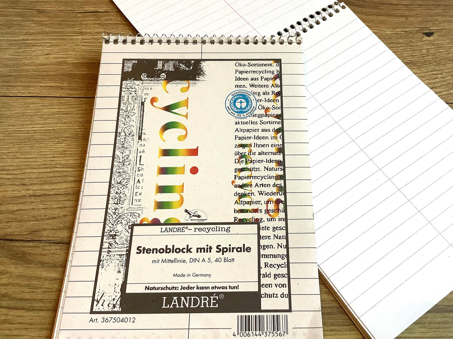 A5-Block Spiralnotizblock Stenoblock liniert