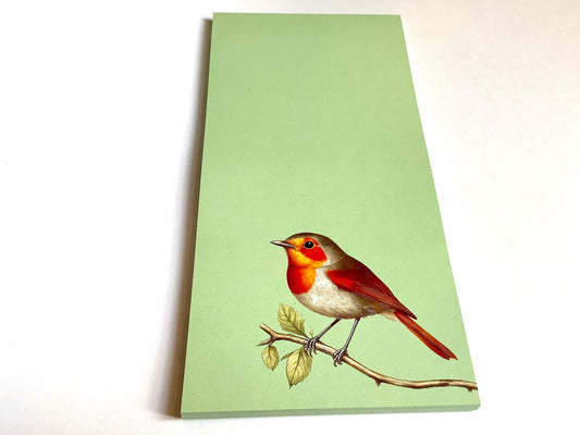 Notizblock lang Rotkehlchen RC "30x40" 10x21cm - Polly Paper - Umweltfreundliche Schreibwaren