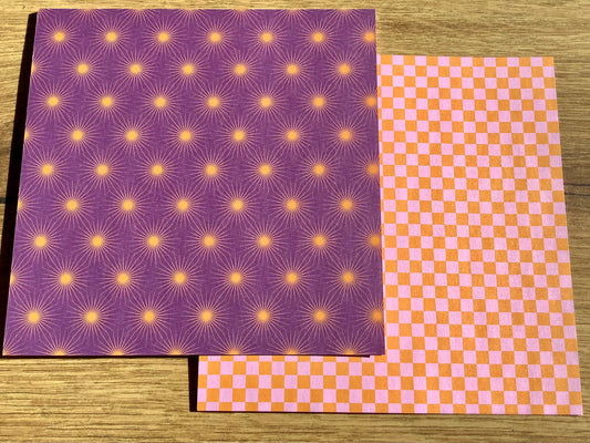 Faltpapier Origami lila-orange 25 Blatt 15x15 MPC