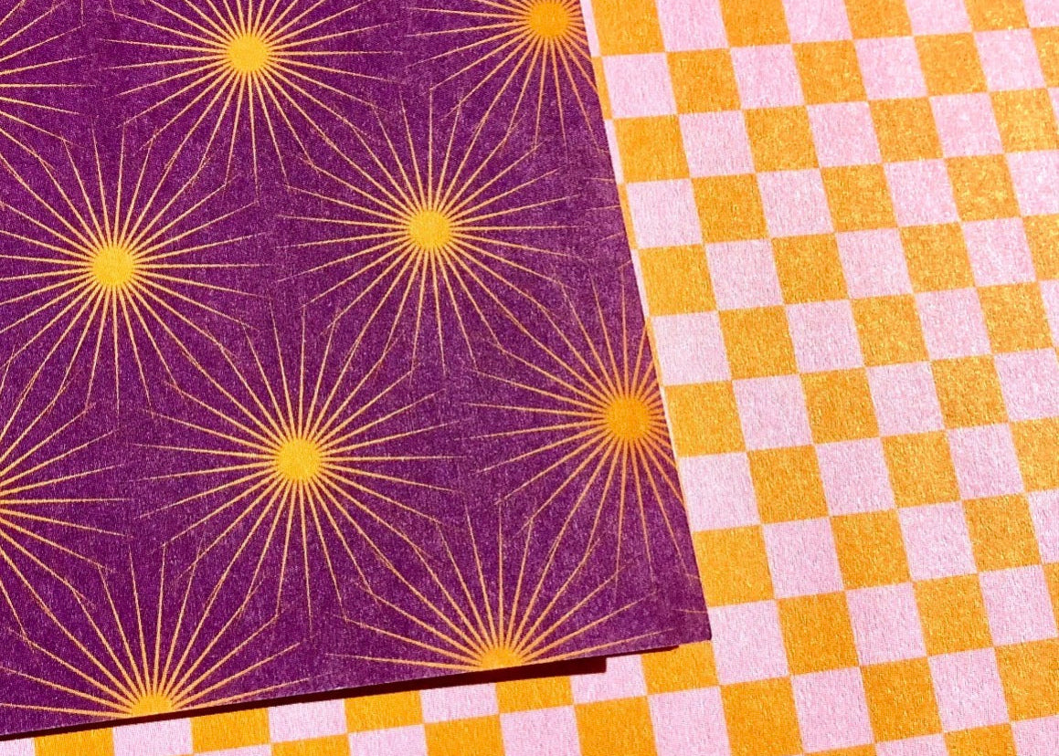 Faltpapier Origami lila-orange 25 Blatt 15x15 MPC