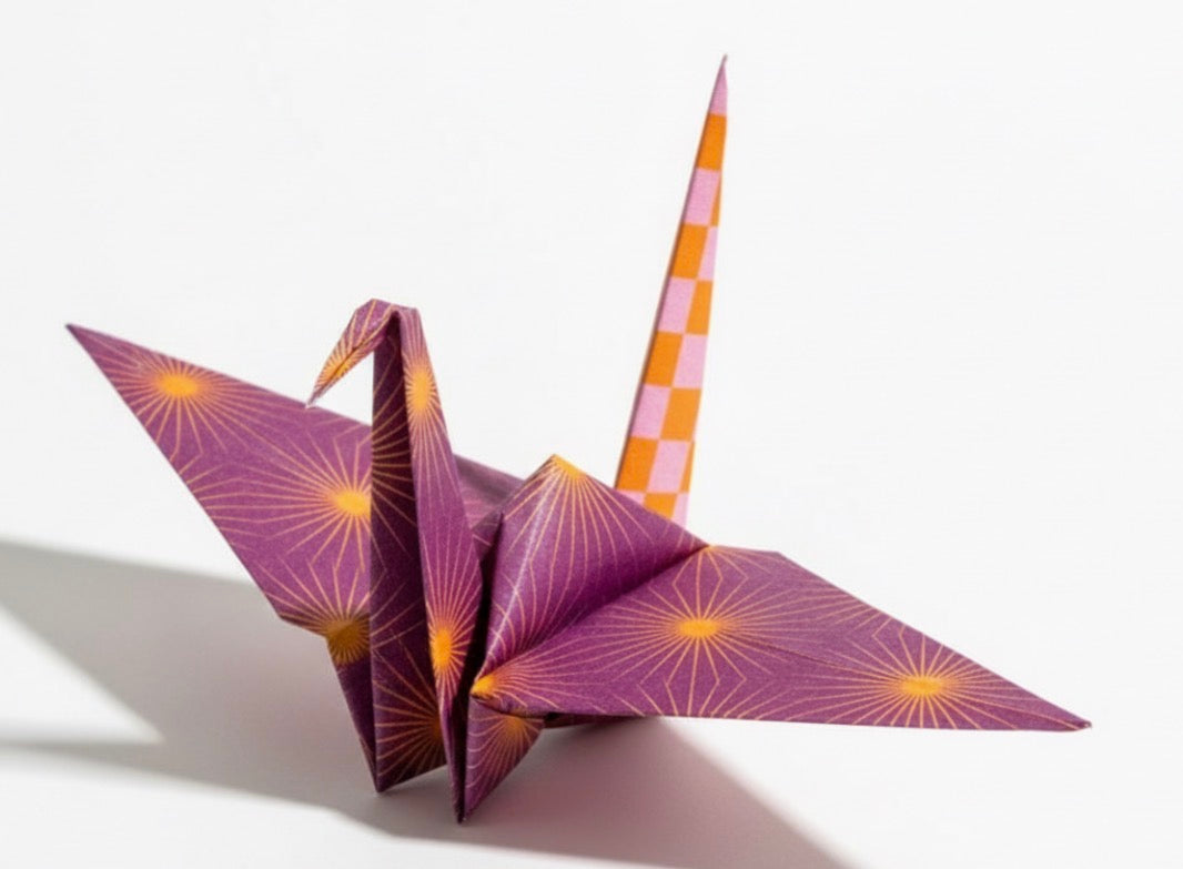 Faltpapier Origami lila-orange 25 Blatt 15x15 MPC