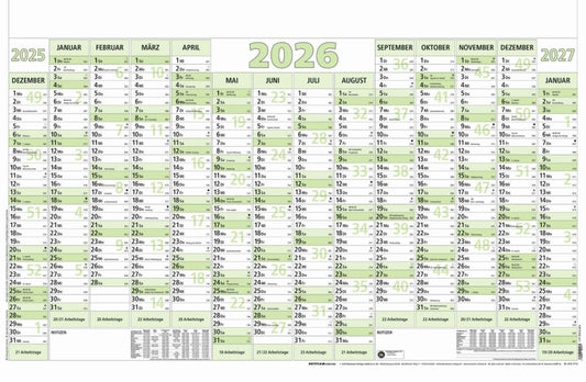 Plakatkalender A1+ 63x88cm Zettler UWS 2026