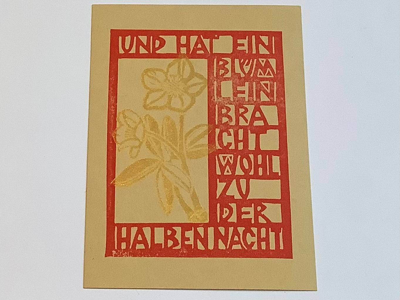 Postkarte Blümlein zart gold (Flitzpost)