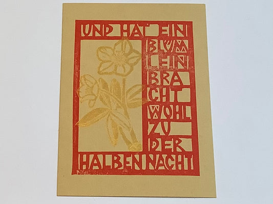 Postkarte Blümlein zart gold (Flitzpost)