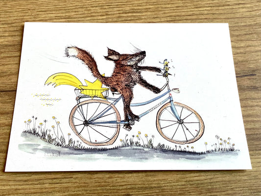 Postkarte Sternschnuppenrad Fuchs (Inka Erichsen)