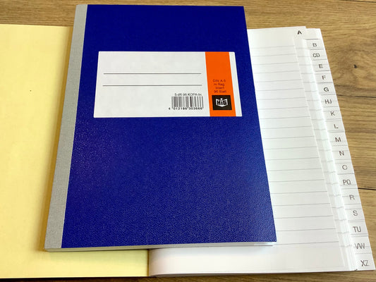 Registerbuch A-Z A5 liniert 96Bl. Kladde HIG