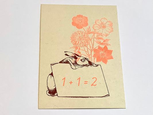 Postkarte Einschulung 1+1=2 (Togethery)