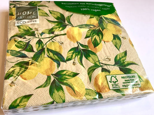 Servietten Zitronen eco 100 % Recycling