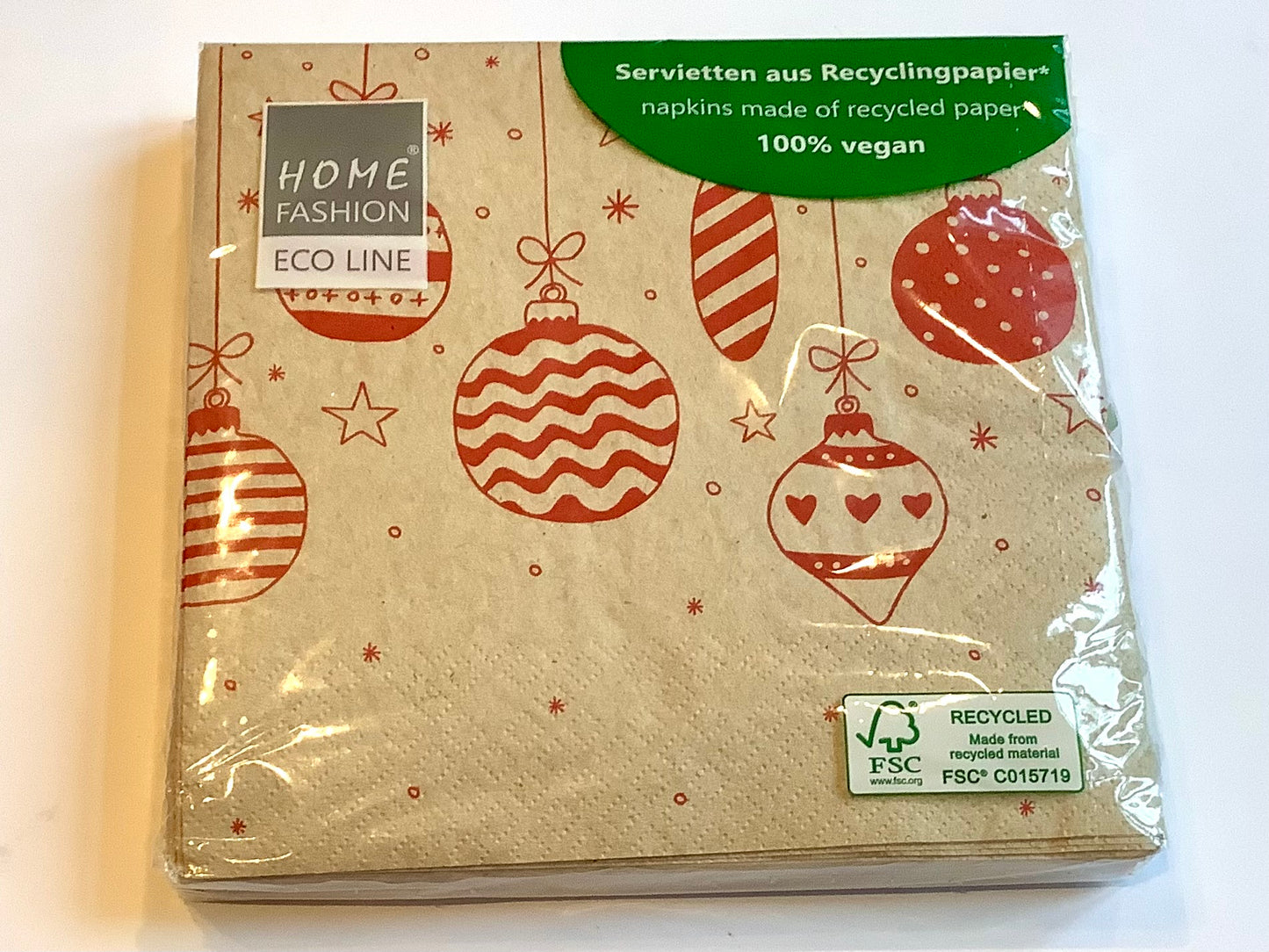 Servietten Weihnachtskkugeln 100% Recycling
