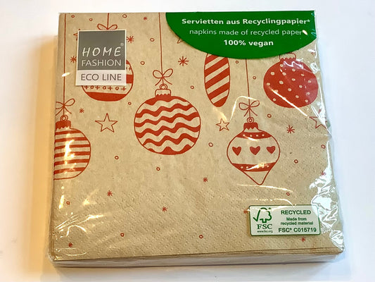 Servietten Weihnachtskkugeln 100% Recycling