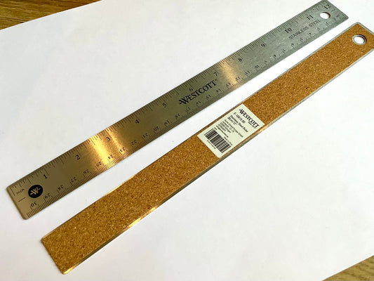 30-cm-Lineal aus Edelstahl mit Korkrückseite von Westcott