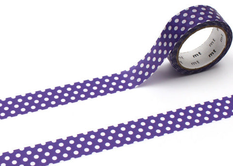 Papierklebeband in lila mit weißen Pünktchen
