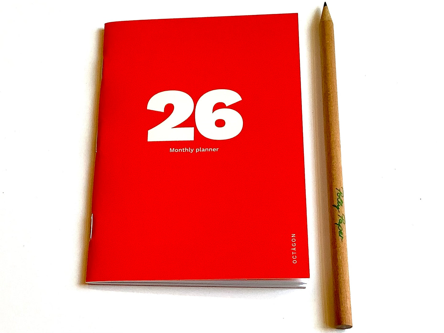 Monatsplaner A6 mini Kalenderheft Octàgon rot 2026