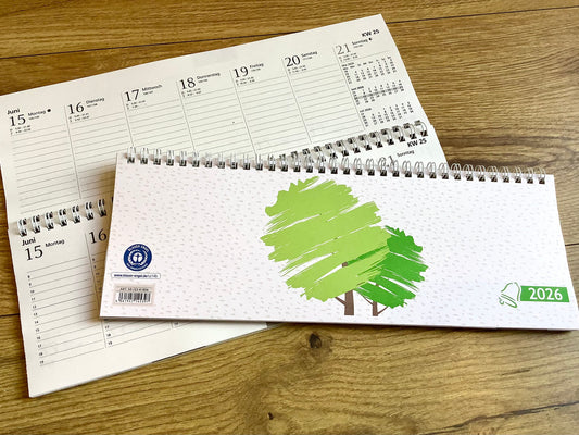 Tischkalender quer RC Grüner Baum 1W/2S 2026