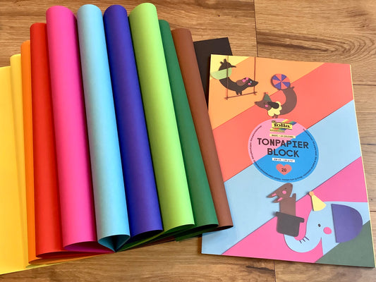 Tonpapierblock A4 10 Farben 130g/m² 20Bl. folia