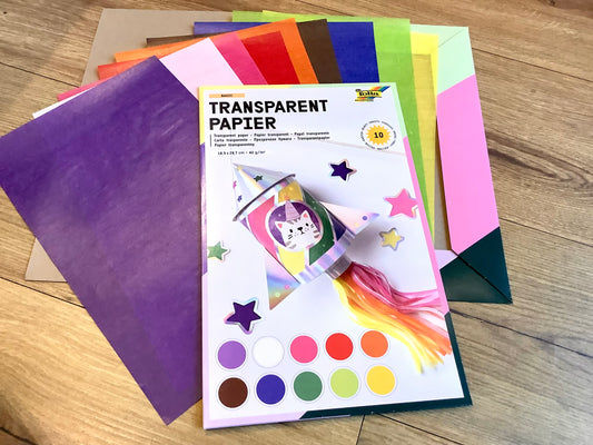 Transparentpapier bunt 10 Farben 18,5x29,7cm folia