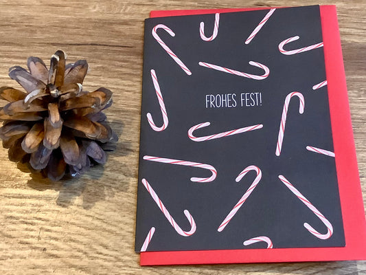 X-Mas Briefkarte Frohes Fest Zuckerstangen (My Pretty Circus)