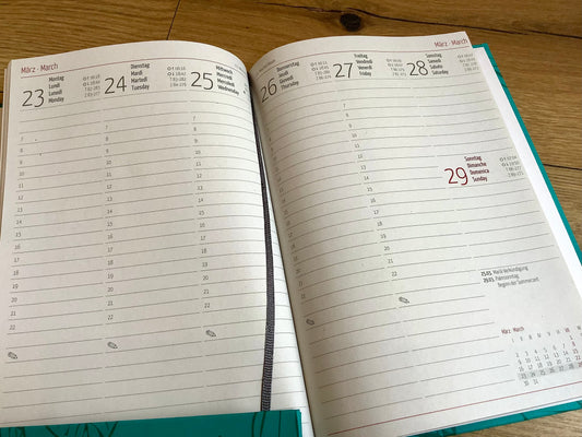 Wochenbuch A5 1Wo/2S türkis RC Zettler 2026