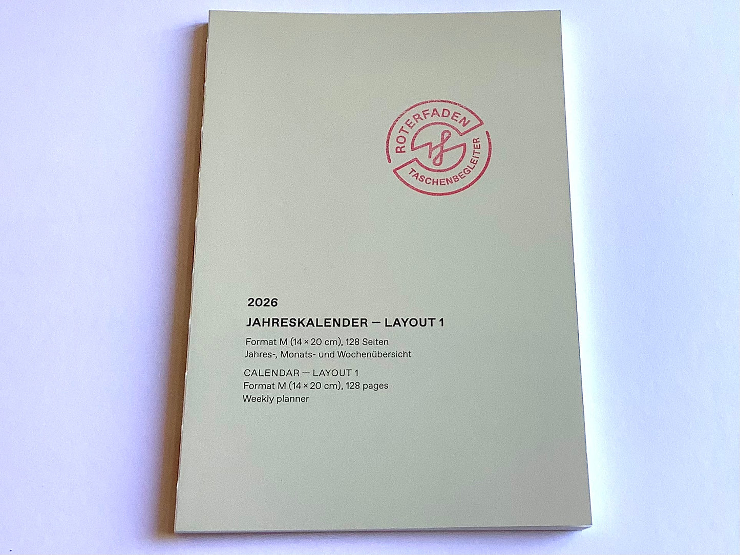 Kalender M (A5) Roterfaden 2026 Layout 1 (Woche auf 1 S., 1 S. frei)